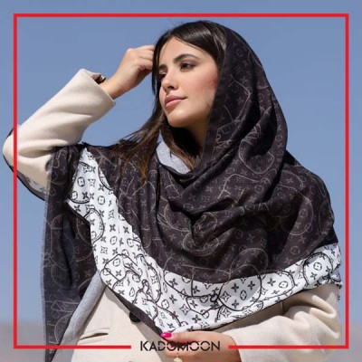 شال پاییزی سفید و مشکی