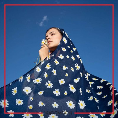 شال بابونه مشكى منگوله دار